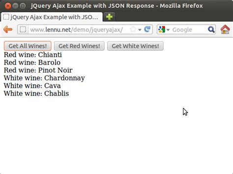 jquery ajax example json.